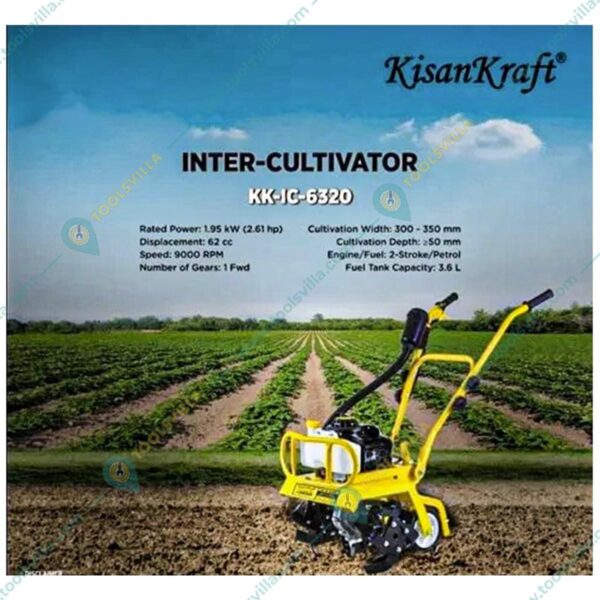 Kisankraft 2.61 HP 2 Stroke Inter Cultivator 62cc (Petrol) KK-IC-6320 | Om Agro India